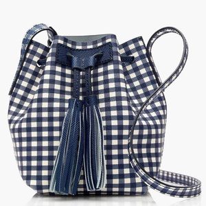 J. Crew Bucket New Gingham Mini Leather Bag